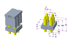 新疆 2x2P Pogo Pin 连接器